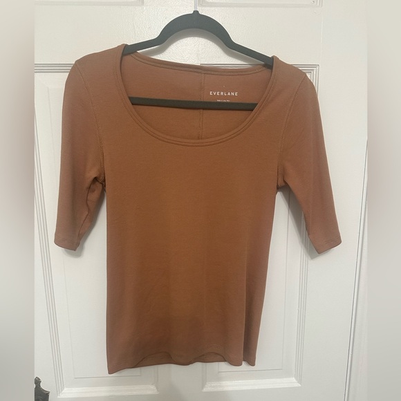 Everlane Pima Micro-Rib Scoop-Neck L - Picture 1 of 3